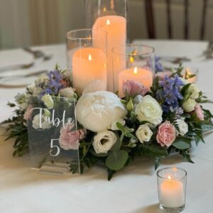 Wedding Centerpiece with flowers and candles