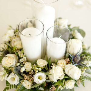 Wedding Table Centerpieces in Wreath with candles