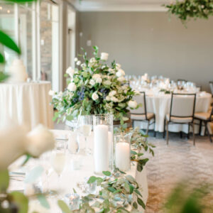 White Floral Decorations for Wedding Reception